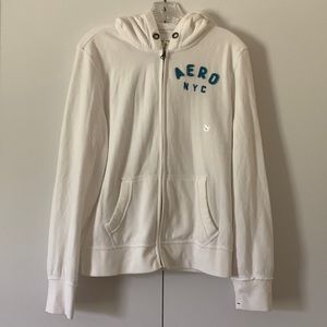 Aeropostale White Fleece-lined Zip-up Hoodie (NWT)